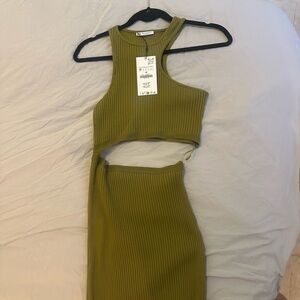 Zara Olive Midi Dress